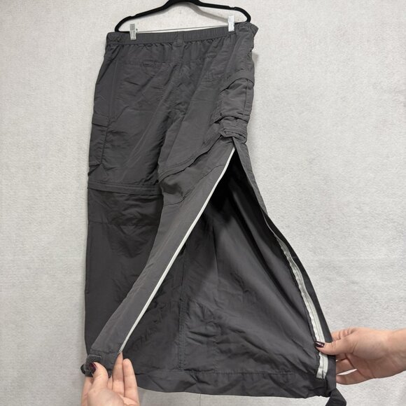 REI Pants Womens 16 Petite Gray Convertible Zip Off Cargo Hiking Nylon Quick Dry - Picture 13 of 15